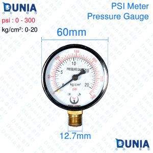 Manometer Vacuum Mini Dual Scale Dial Gauge Pool Spa Filter Water Pressure Gauge Mini 0-60 PSI 0-20 kg/cm² Side Mount 1/4 Pressure Gauge