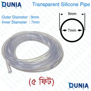 Transparent Soft Silicone Pipe Outer Diameter 9mm Inner Diameter 7mm 5ft