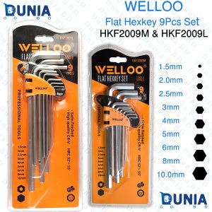 WELLOO Flat Hex key 9Pcs Set Cr-V HKF2009M HKF2009L