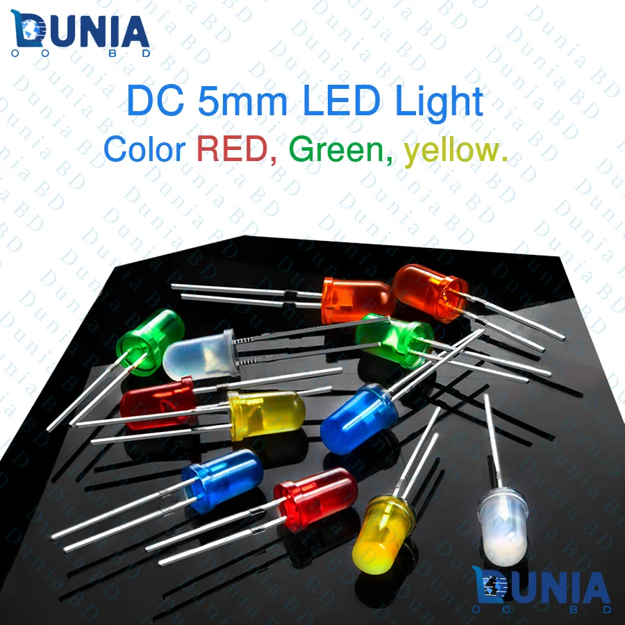 5mm DC LED Lights Colored Lens Diffused Round DC Lighting Bulb Lamps Electronics Components Light Emitting Diode (30Pcs)