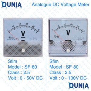Analogue DC Volt Meter Square Panel Meter 80x80mm sfim SF-80 50V 100V