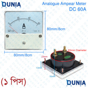 Analogue DC Ampere Meter Square Panel Meter 80x80mm SD-80 60A