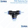 10mm Reducing Tee Pneumatic Quick Reducer Connector Push In T Type 3-Way PGE 10-12