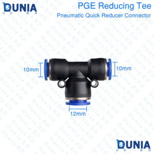 10mm Reducing Tee Pneumatic Quick Reducer Connector Push In T Type 3-Way PGE 10-12