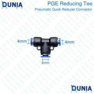 4mm Reducing Tee Pneumatic Quick Reducer Connector Push In T Type 3-Way PGE 4-6