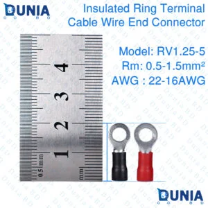 RV1.25 - 5 s LUG 1.5 Rm Round Pre-insulated Ring Terminal Cable Wire End Connector