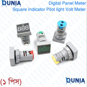 Digital 22mm AC60-500V LED Mini Square Voltmeter voltage Panel Meter with Indicator Pilot Light Digital Display
