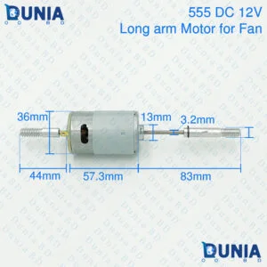 DC 12V 555 stand fan motor 15W long shaft