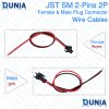 JST SM 2-Pins 2P Black Female & Male Plug Connector Wire Cables for Arduino