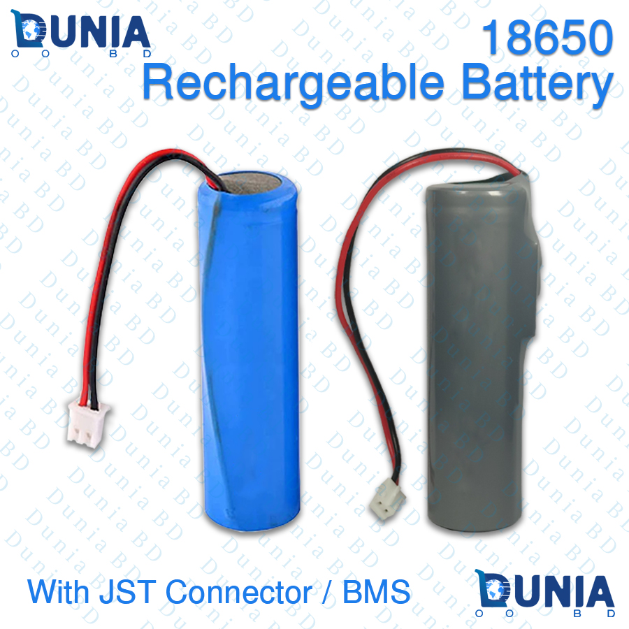 18650 Battery 3.7 volt with 2pin JST Connector Packed with tube for DC Backup Light