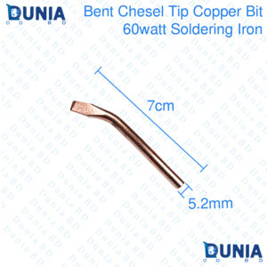 60 Watt Copper Soldering Iron Chisel Bent Head Bit