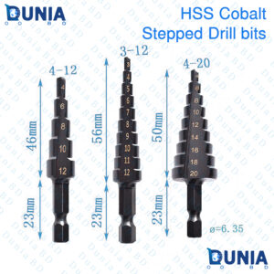 Step Drill Bit Black 3-12/4-12/4-20 HSS Titanium Cone Cutting Tools Woodworking Metal Drilling Hole Drill Bit