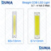 Straight LED Ultra Bright White Stick DC 3.7V 3W COB SMD Light Chip Solar Panel Mount Aluminum Base