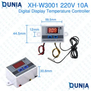 XH-W3001 Digital Display Temperature Controller 220V 10A LED Temperature Controller with Thermostat Control Switch Probe