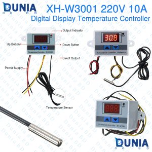 XH-W3001 Digital Display Temperature Controller 220V 10A LED Temperature Controller with Thermostat Control Switch Probe