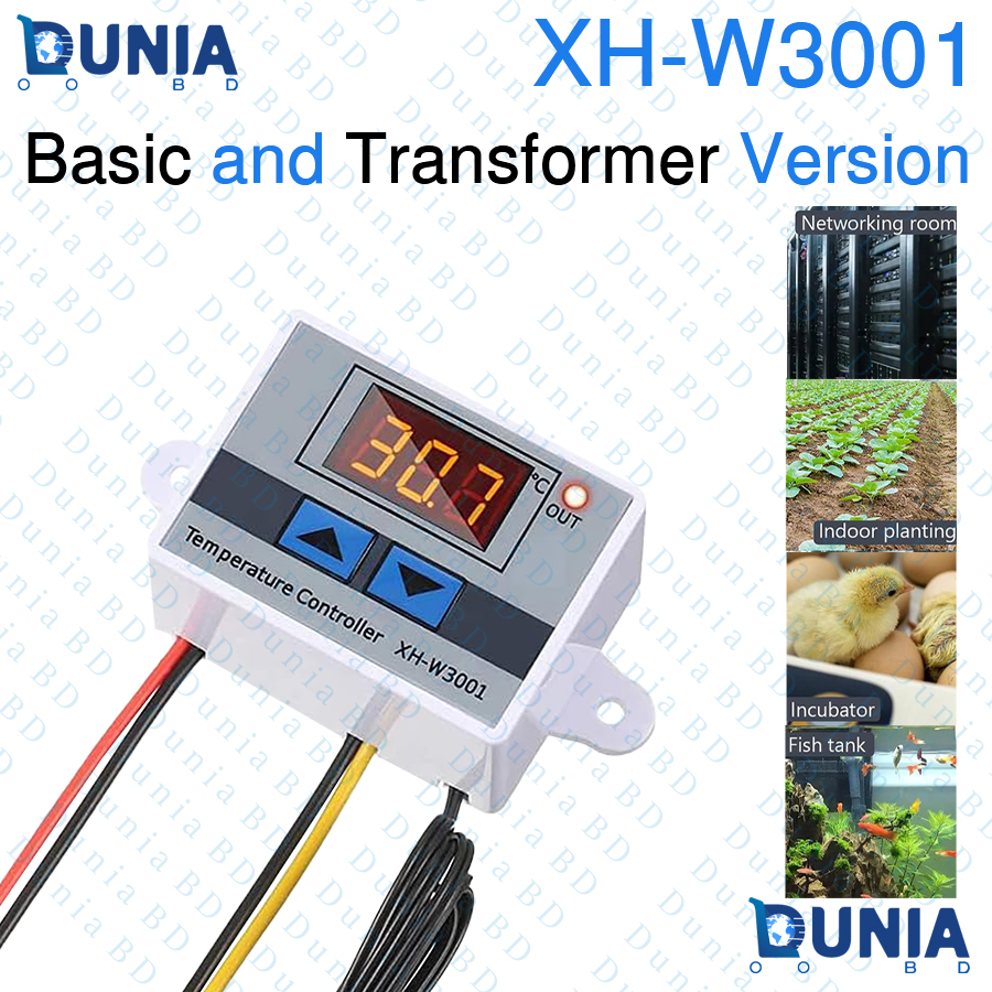 XH-W3001 Digital LED Display Temperature Controller 220V 10A with Thermostat Control Switch Probe