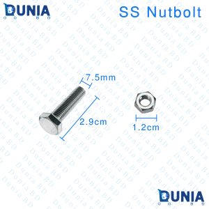 Stainless Steel Nut bolt AZ-70 29mm x 7.5mm Diameter