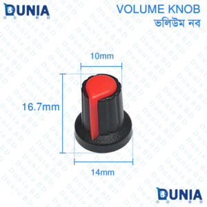 A range of control knobs which push-fit onto standard 6mm diameter splined potentiometer shafts. Black body with integral colored pointer lines and cap. Choose color from selection drop down.