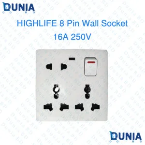 Highlife 8Pin 15A 250V Wall Socket for house hold & official electrical use