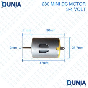 3 to 4 Volt Mini 2x47x23mm DC Motor Brushed DC Electric for Toys & DIY Project 280 type