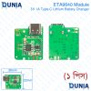 ETA9640 Module 5V 1A TYPE-C USB ETA9640 Lithium Battery Charger Module for 18650 Li-po Battery Charging