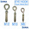 Royal EYE Hook M12 M10 M8 Bolt Metal Wall Plug Rawl Kit Diameter Yellow Zinc Color