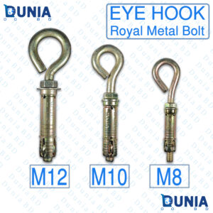 Royal EYE Hook M12 M10 M8 Bolt Metal Wall Plug Rawl Kit Diameter Yellow Zinc Color