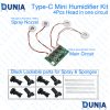 4 Pcs Mini Humidifier Mist Maker and USB Type-C Driver Board Oscillating 5V DIY Kits Device Atomizing Film Atomizer Foil