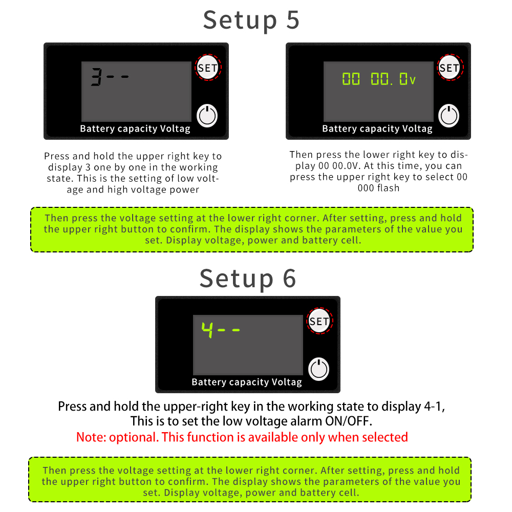 6133A Battery Monitor 8-100V Digital Battery Capacity and Percentage Voltage Level Switch Meter 12V 24V 48V LCD Display Marine RV Battery Power Indicator Panel