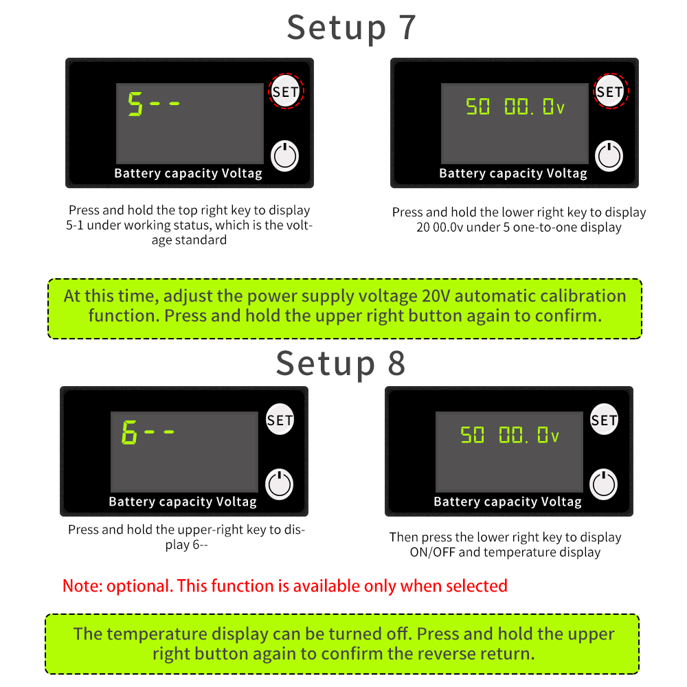 6133A Battery Monitor 8-100V Digital Battery Capacity and Percentage Voltage Level Switch Meter 12V 24V 48V LCD Display Marine RV Battery Power Indicator Panel