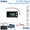 Battery Monitor 8-100V Digital Battery Capacity and Percentage Voltage Level Switch Meter 12V 24V 48V LCD Display Marine RV Battery Power Indicator Panel