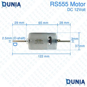 RS555 DC 12V 3.17mm D-Shaft Fan Motor For DC Mini Charger Fan