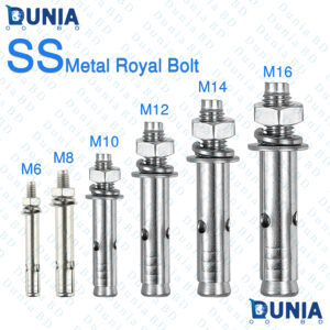 SS Royal Bolt Silver Expansion Bolts Good for Concrete Dry Brick Block Walls