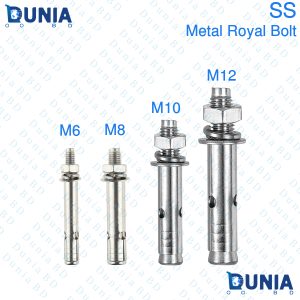 SS Royal Bolt Silver Expansion Bolts Good for Concrete Dry Brick Block Walls