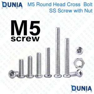 M5 Pan Head Phillips A2 Stainless Steel 0.8mm Pitch Drive machine Replacement Screw
