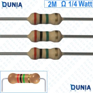 2M ohm 1/4 watt Quarter watt Resistor ±5% 2MΩ 2m ohms Carbon Film Resistance