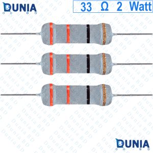 33 ohm 2 watt Two watt Resistor ±5% 33Ω 33ohms Metal Oxid Film Resistance