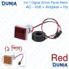 3in1 22mm AC 60-500V Voltmeter 0-100A Ammeter Hz 20-75Hz Current Frequency Meter with Square Digital Display Indicator