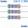 5.6k ohm 2 watt Two watt Resistor ±5% 5.6kΩ 5.6kohms Metal Oxid Film Resistance
