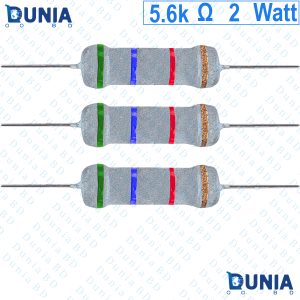 5.6k ohm 2 watt Two watt Resistor ±5% 5.6kΩ 5.6kohms Metal Oxid Film Resistance