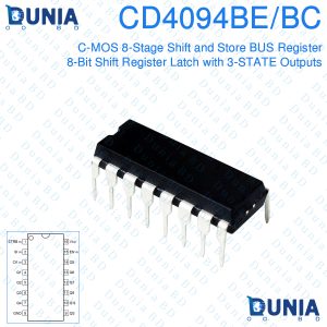 CD4094BE C-MOS 8 Stage 8-Bit Shift and Store Bus Register IC Latch with 3-STATE Outputs