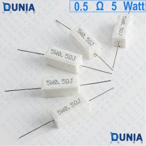 0.5 ohm 5 watt Five watt Resistor ±5% 0.5Ω 0.5 ohms Ceramic Cement Wirewound Resistance