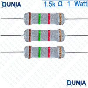 1.5k ohm one 1 watt Resistor ±5% 1.5kΩ 1.5 Kohms 15000 ohms Carbon Film Resistance