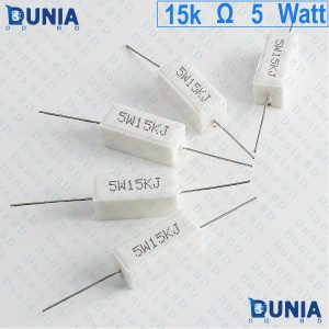 15k ohm 5 watt Five watt Resistor ±5% 15kΩ 15k ohms Ceramic Cement Wirewound Resistance