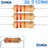22k ohm 1/2 watt Half watt Resistor ±5% 22kΩ 22 Kohms 22000 ohms Carbon Film Resistance