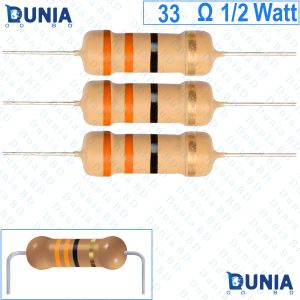33 ohm 1/2 watt Half watt Resistor ±5% 33Ω 33 ohms Carbon Film Resistance