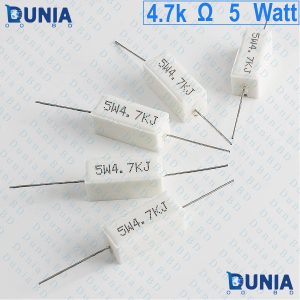 4.7k ohm 5 watt Half watt Resistor ±5% 4.7kΩ 4.7 kohms Carbon Film Resistance