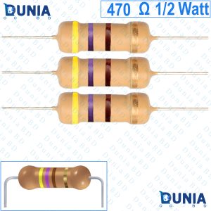 470 ohm 1/2 watt Half watt Resistor ±5% 470Ω 470 ohms 470 ohms Carbon Film Resistance