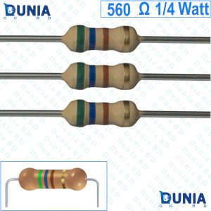 560 ohm 1/4 watt Quarter watt Resistor ±5% 560Ω 560 ohms Carbon Film Resistance