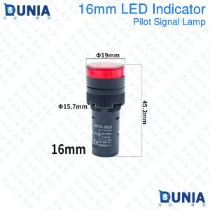 Led Indicator Lights 16mm Pilot Signal Lamp AC 220V Warning Panel Mount Distribution Box Power Supply Work Light